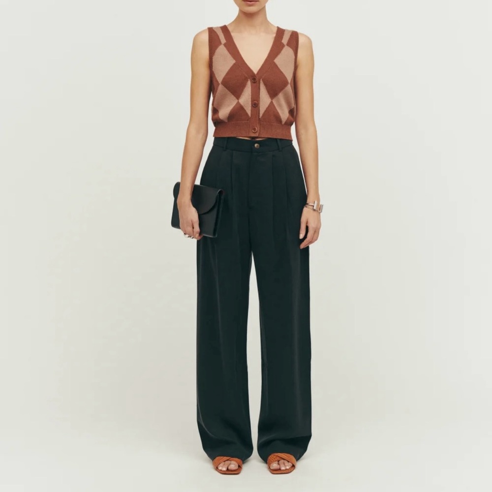 Reformation Black Wide-Leg Pants